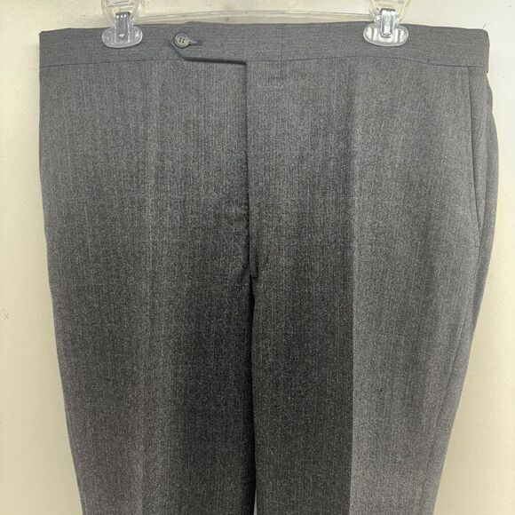 Biella Italy Pure Wool Suit Dark Charcoal Gray Pinstriped 38R Blazer 40x29 Pants - Picture 7 of 11